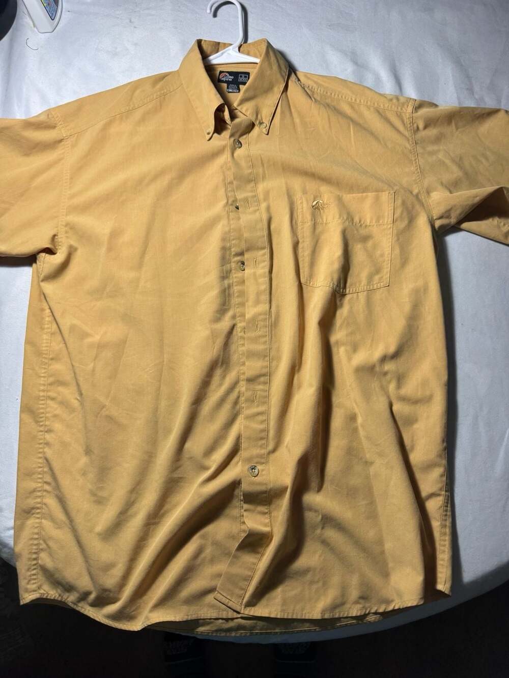 Lowe Alpine Men's Short Sleeve Button-Down Shirt Solid Yellow